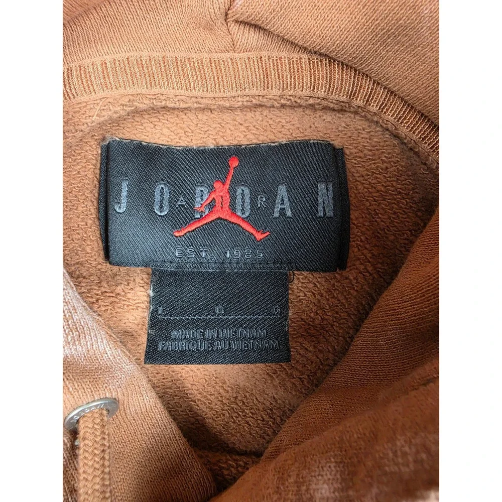Jordan Essentials Flight Hoodie Mens L Mineral Clay Acid Wash Fleece DR3087-215
